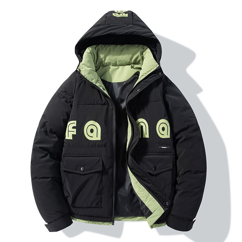 Abrigo acolchado de algodón con capucha gruesa para hombre 2024 invierno nuevo estilo ropa de hombre moda juvenil casual simple abrigo de algodón cálido