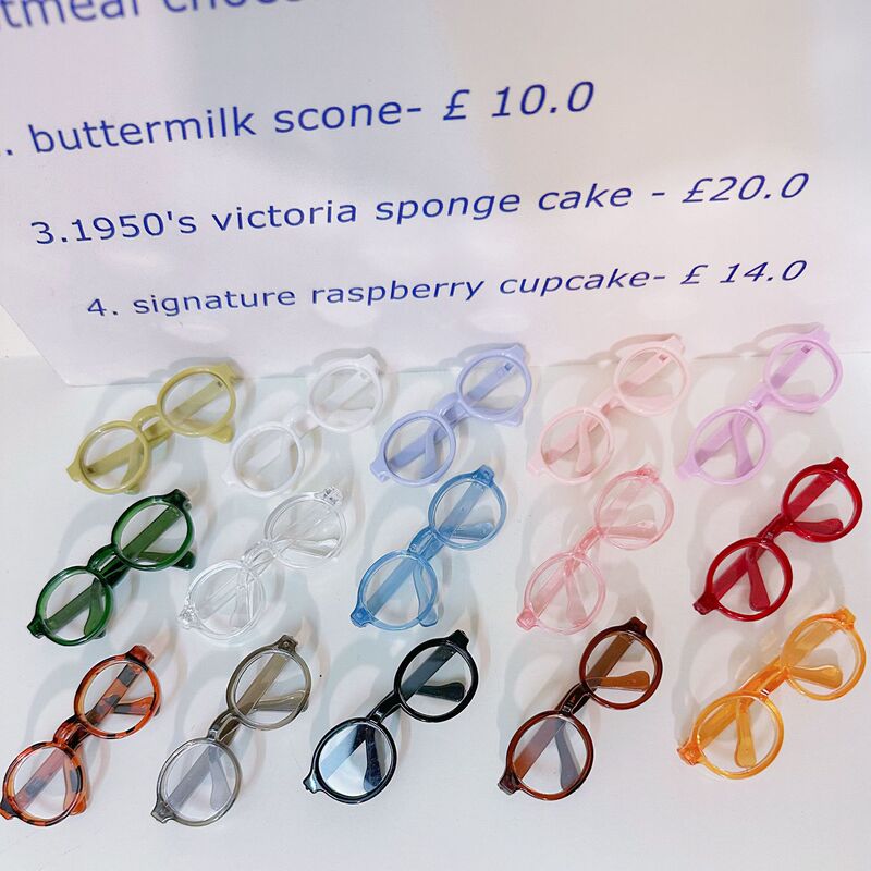 Factory Direct Sales Labubu Glasses Accessories Cotton Doll Glasses Kt Cat Sunglasses Self-Deprecating Bear Unpainted Version