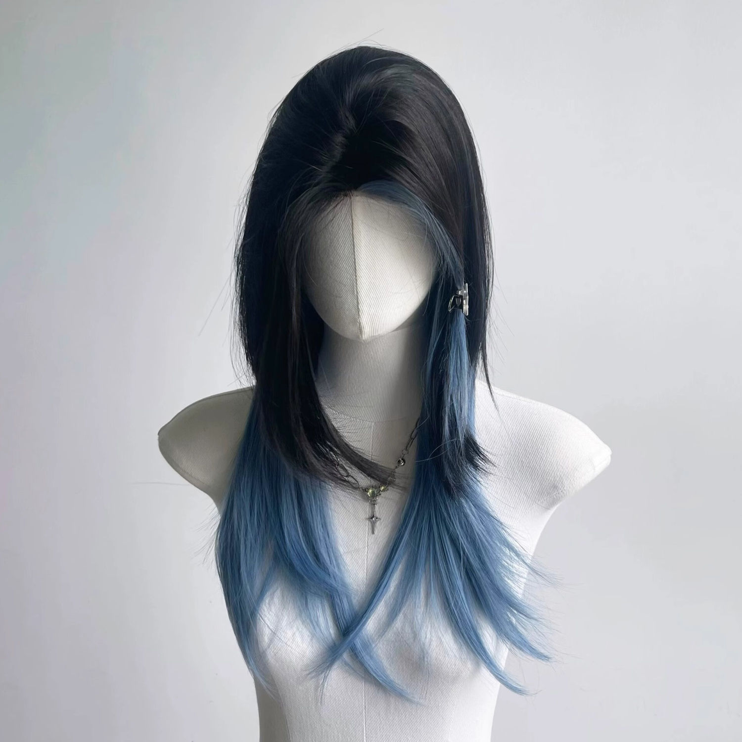 frente peluca de encaje mujer cubierta de cabeza diaria Lolita natural simulación de ondas grandes rizos de cabello