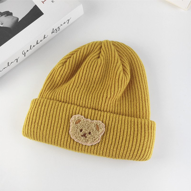 Gebreide beanie muts voor dames met berenoortjes winter warm_voghion.com