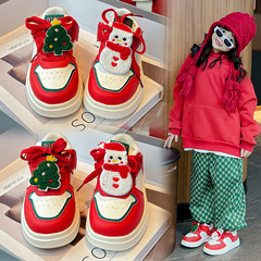 Christmas Girl's Slippers Winter 2024 Children's Fleece Warm 2-Layer Shoes for Boys and Big Kids Casual Sports Shoes