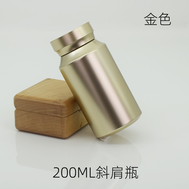 200ML Golden Slant Shoulder PET Bottle Golden Slant Shoulder Cover
