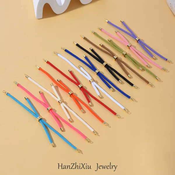 Hand Rope Semi-finished Beads Diy Metal Milan Woven Pendant Gold Jewelry Transfer Beads Unisex Bracelet Rope for Men and Women