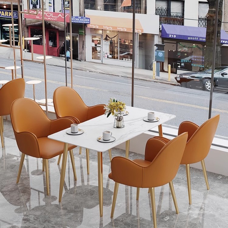 Mesa y silla de café combinación de recepción de ocio mesa de negociación de hotel residencial tienda de té de leche mesa de reunión de roca