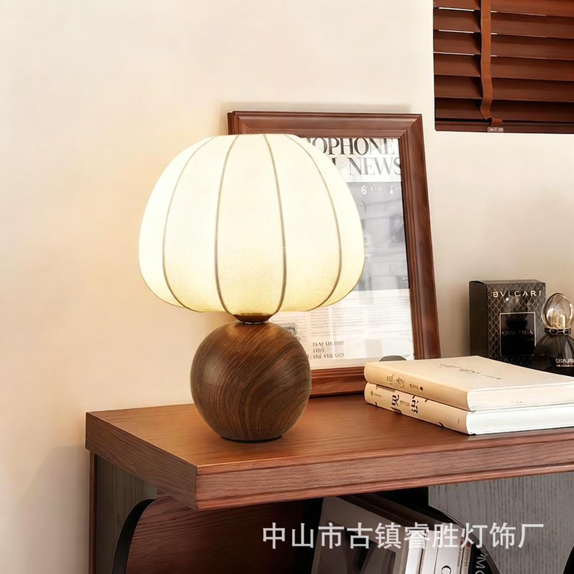 Silk Table Lamp French Vintage Bedroom Study American Retro Wabi-Sabi Style Japanese Designer High-End Bedside Lamp