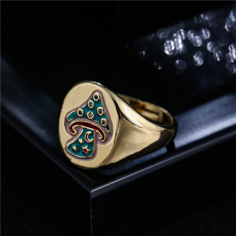 Fashion 4-color Dripping Oil Fish Shape Geometric Opening Ring display picture 4