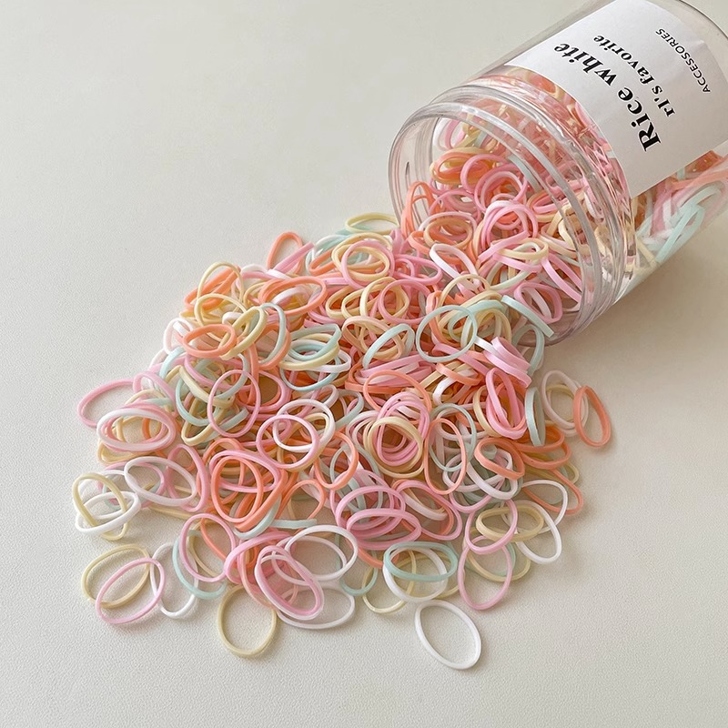 El cabello del bebé está atado, la banda elástica alta, la banda elástica desechable, la trompeta de color para niños no daña el cabello, la banda elástica pequeña