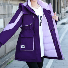 棉服女中长款2025新款工装棉衣冬季加厚冲锋衣棉袄外套