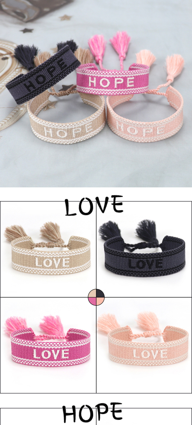 Simple Style Letter Polyester Braid Unisex Bracelets display picture 2