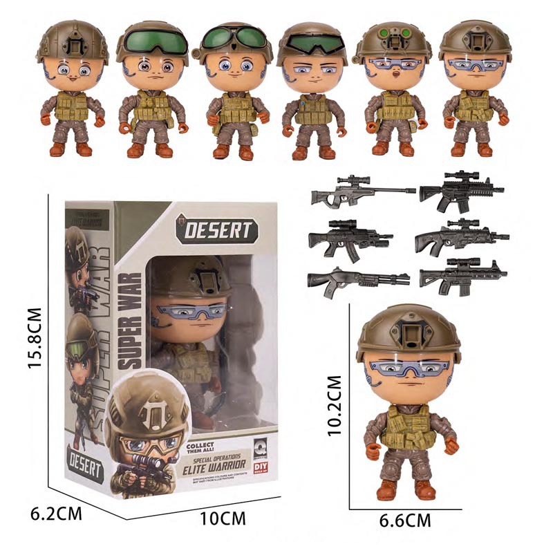 Niños transfronterizos hogar DIY ensamblaje muñeca militar muñeca interactiva padre-hijo muñeca decoración muñeca conjunto lote
