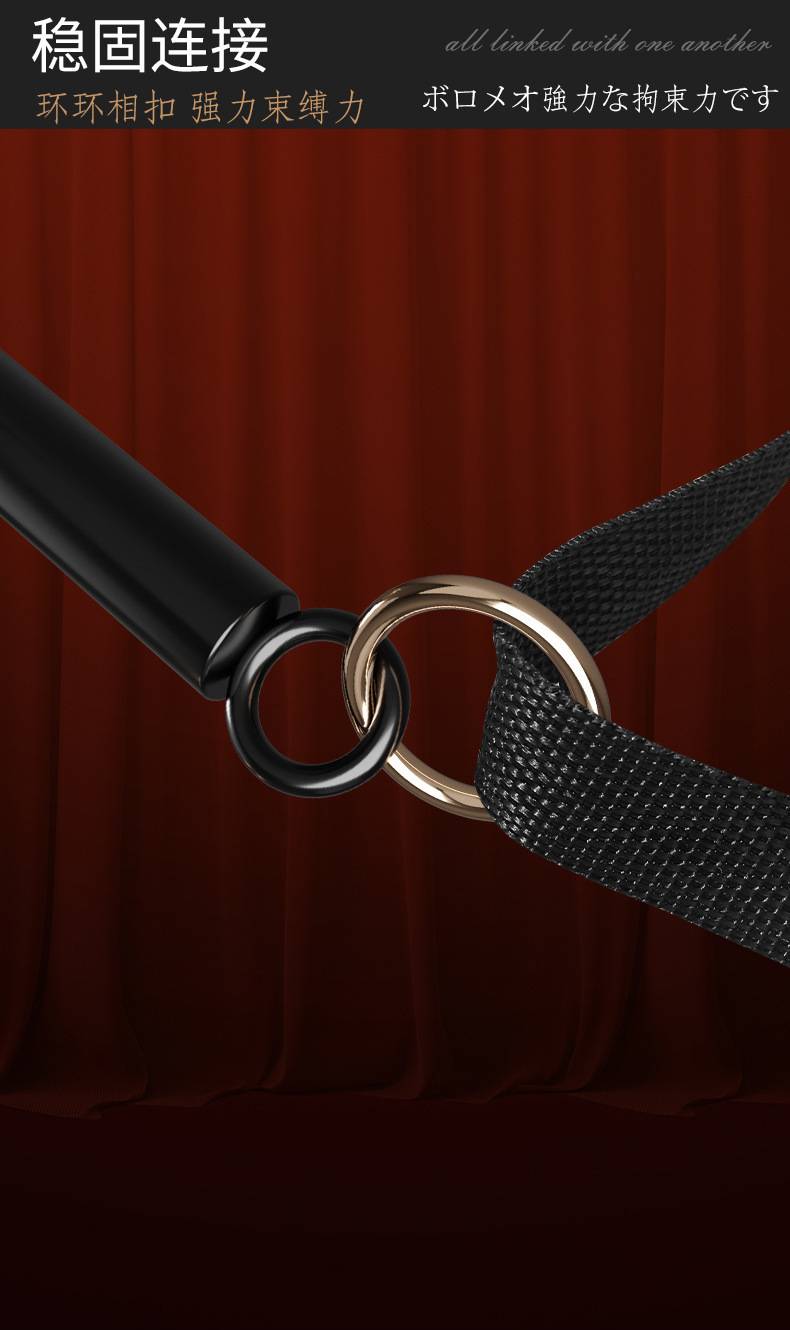 Nipple Clamps and Handcuffs Set in Black Nylon for Adult Couples — detail image 15