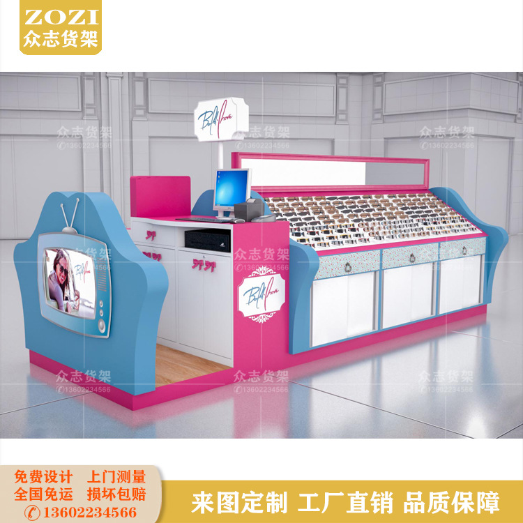 商场眼镜店中岛展示柜多功能陈列货架中庭多经点位太阳镜墨镜展柜