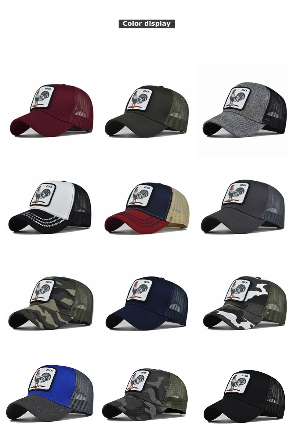 Animal Embroidered Net Hat Men's And Women's Animal Baseball Cap Hip Hop Cap_voghion.com