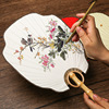 high-grade Japanese circular fan Rice paper blank Antique fan diy Hand drawn Chinese painting Watercolor Fan Palm-leaf fan