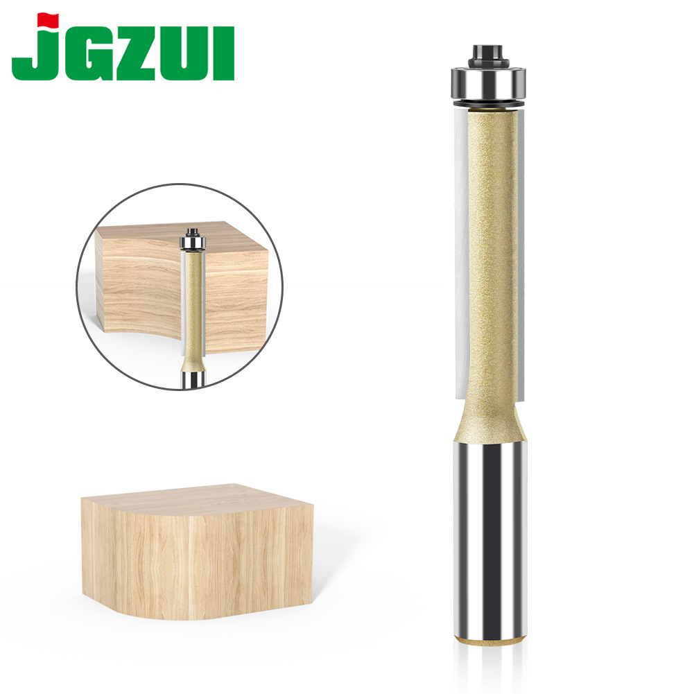 专业级带轴承修边刀修边机刀头大全锣机12柄双刃直刀英制木工铣刀