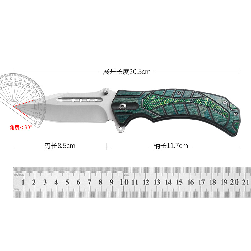 厂家新款 ABS柄野营求生随身小刀户外装备3D打印迷彩折叠刀