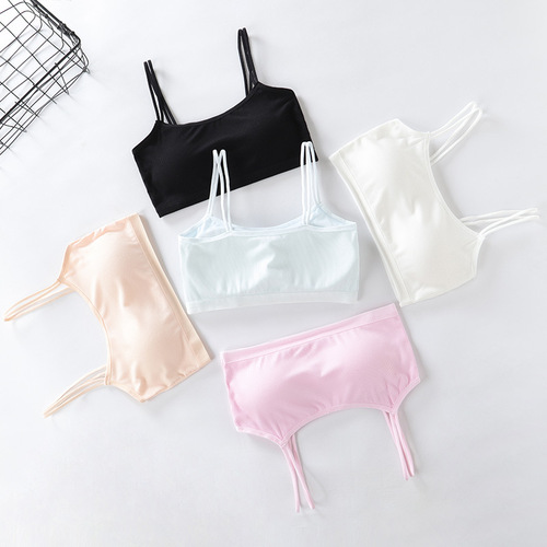 Girls' developmental underwear without steel rings, girl's vest, elementary school students, cotton girls' adolescence bra stage 3