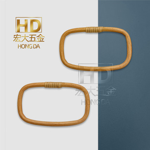 Summer bamboo handle DIY woven bag portable accessories bamboo rattan handle handmade cloth bag bamboo handle bamboo ring