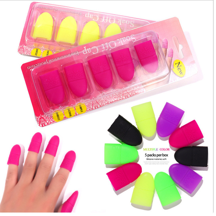 Nail removal tool wholesale silicone nail removal set soft silicone nail removal fingernail removal nail polish removal glue phototherapy nail five suit