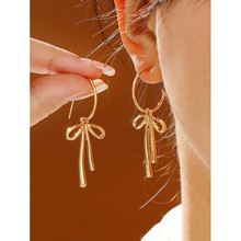 F 71585 Bow Pendant Ins Style Earrings �������׹ ins �����