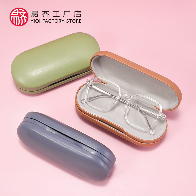 Cross-border double-layer dual-purpose glasses box contact lens box integrated contact lens myopia universal leather duplex box storage box