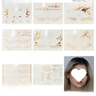 Children's Day Bronzing Face Sticker Tattoo Sticker European and American Star Moon Face Makeup Freckle Sticker Fre stier