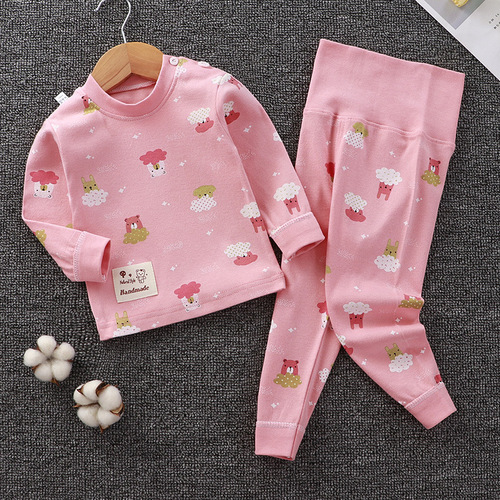 Children's autumn and winter underwear set pure cotton high-waisted long-sleeved autumn clothes and long-sleeved boys' cotton children's clothing factory direct sales