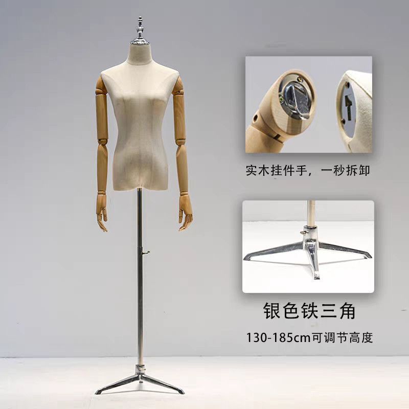 Colgante tienda de ropa de mano accesorios de modelo ventana de ropa de mujer mitad líder plataforma de exhibición estante modelo de vestido de boda estante
