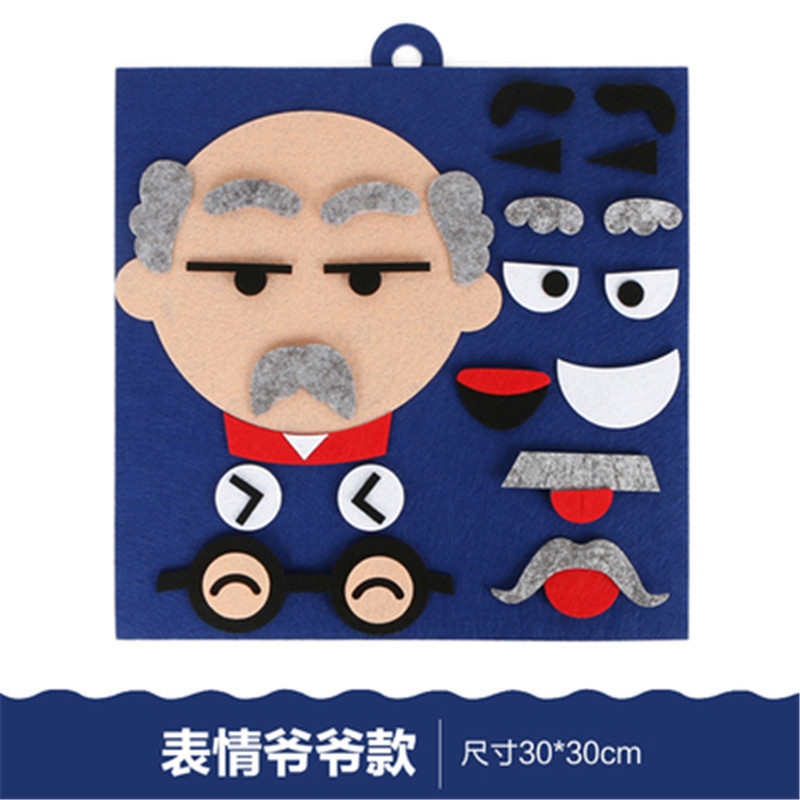 Grandpa dark blue expression felt