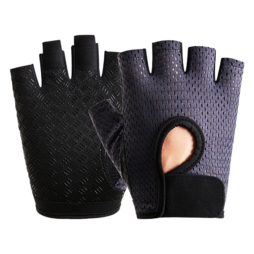 De moda de las mujeres transpirable fitness medio dedo guantes al aire libre ciclismo deportes mano guardia medio dedo corto equipo de protección antideslizante elástico