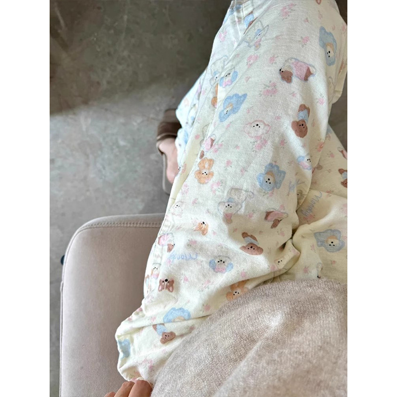 春季新款趣味可爱小狗印花睡裤女宽松休闲家居裤可外穿睡裤遛弯裤