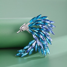 渐变色水晶凤凰胸针热销款欲火重生不死鸟胸花轻奢高级感别针饰品