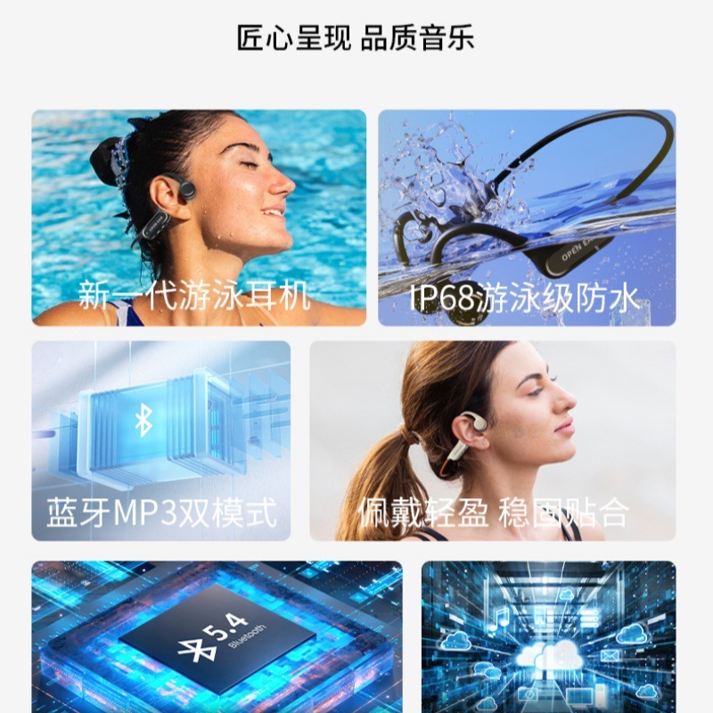 新品骨传导耳机全运动场景覆盖双模式长续航32G内存IP68游泳通用|undefined