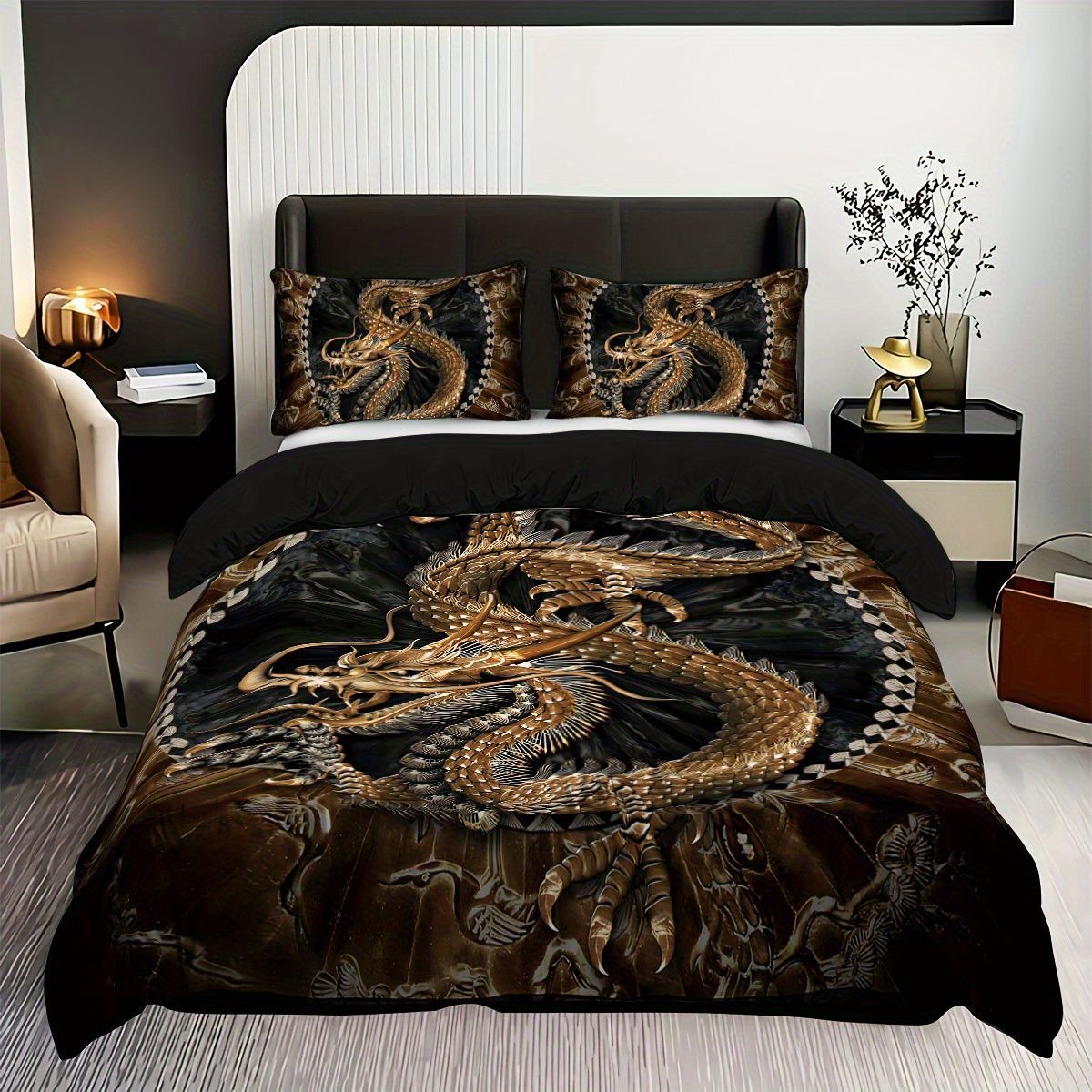 Transfronterizo para textiles domésticos abrasivos de impresión digital colorido dragón quilt kit fuente de fábrica TEMU / JIT