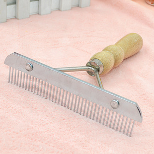 Factory direct pet rake comb long hair thick hair dog rake comb large dog open knot bottom velvet steel comb supplies