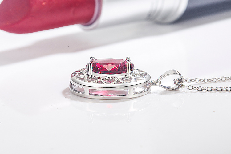 Glam Geometric Copper Plating Artificial Gemstones Pendant Necklace