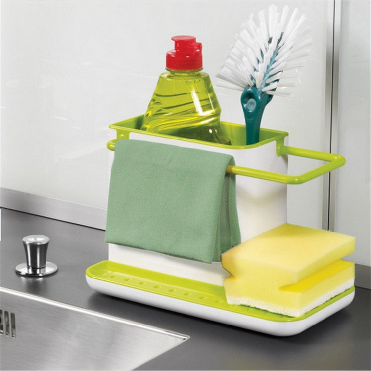 Rag Rack Kitchen Supplies Storage Rack Sponge Drain Storage Dishcloth Rag Hanger Countertop Storage Artifact