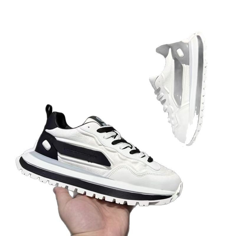 Zapatos de hombre 2026 nuevo estilo de primavera de moda de deportes casuales pequeños zapatos blancos con suela gruesa zapatos de skate de hombre de moda zapatos de papá