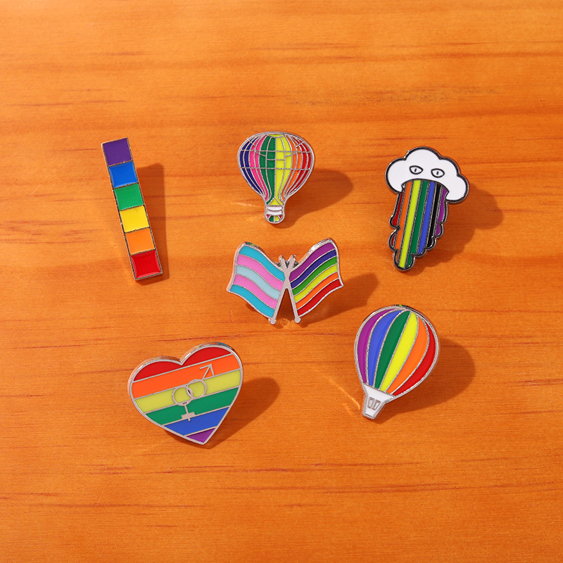 Mode Regenbogen Legierung Überzug Unisex Broschen display picture 2