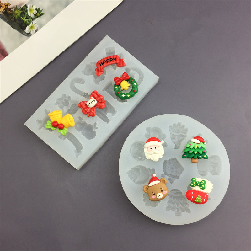 漫画サンタクロースブーツクリスマスは砂糖ケーキチョコレートクリスマス装飾シリコン金型を飾る|undefined