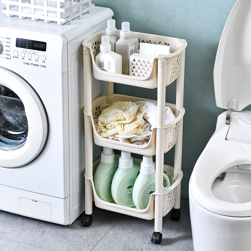 New multi-layer bathroom storage rack with wheels bathroom toiletries storage rack bathroom soap wall hanging storage rack