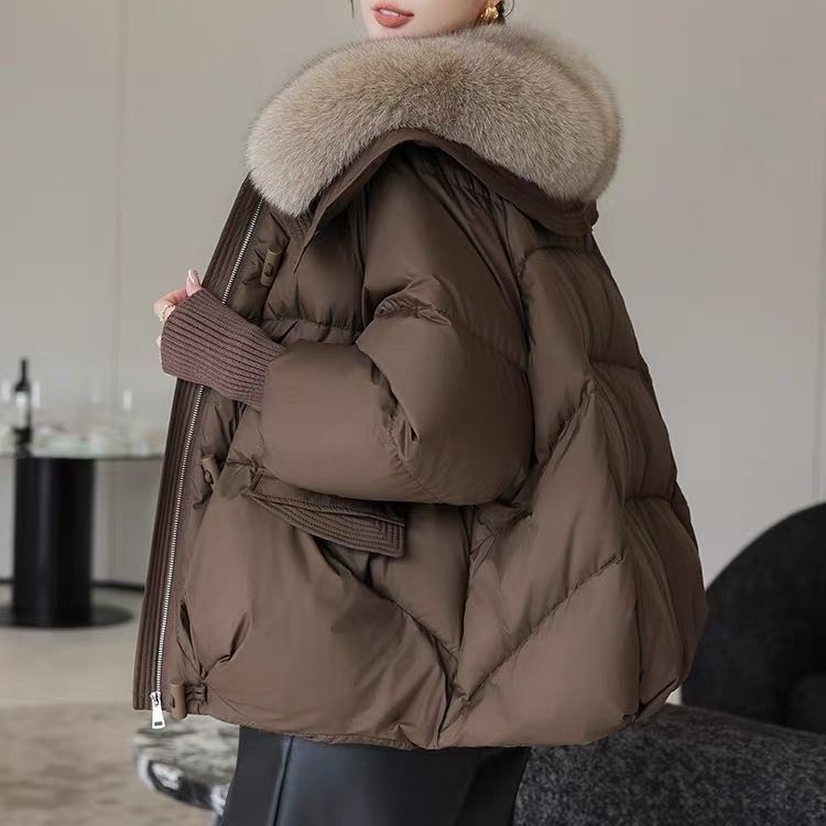 棉服女冬季新款加厚短款宽松保暖棉衣小个子拼接棉袄外套|undefined