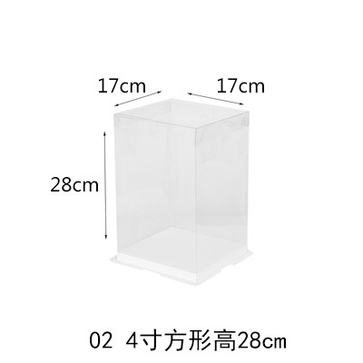 Caja de pastel de flores de 8 pulgadas ramo de pastel de frutas caja de regalo Perspectiva de PVC cubo grande abrazo diseño de cesta de flores portátil