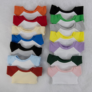 Cotton Doll Clothes 10Cm15Cm20Cm Baby Clothes Contrasting Color Matching Raglan Sleeve T-Shirt Doll T-Shirt Bottoming Shirt