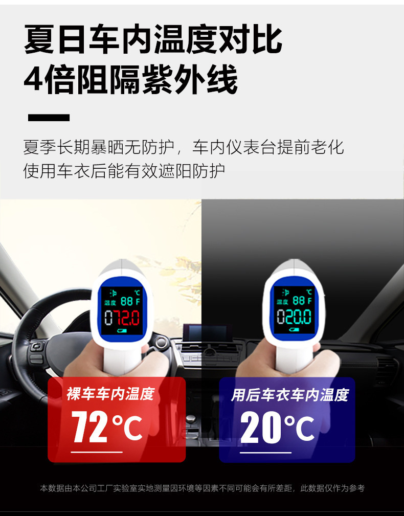 Cross-Border Car Cover 190t Silver-Coated Fabric Black Car Cover Rainproof Sunproof Polyester with Reflective Strips Car Cover