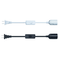 批發兩芯國標帶303開關E27電木螺口帶線懸吊燈頭燈座鹽燈線電源線