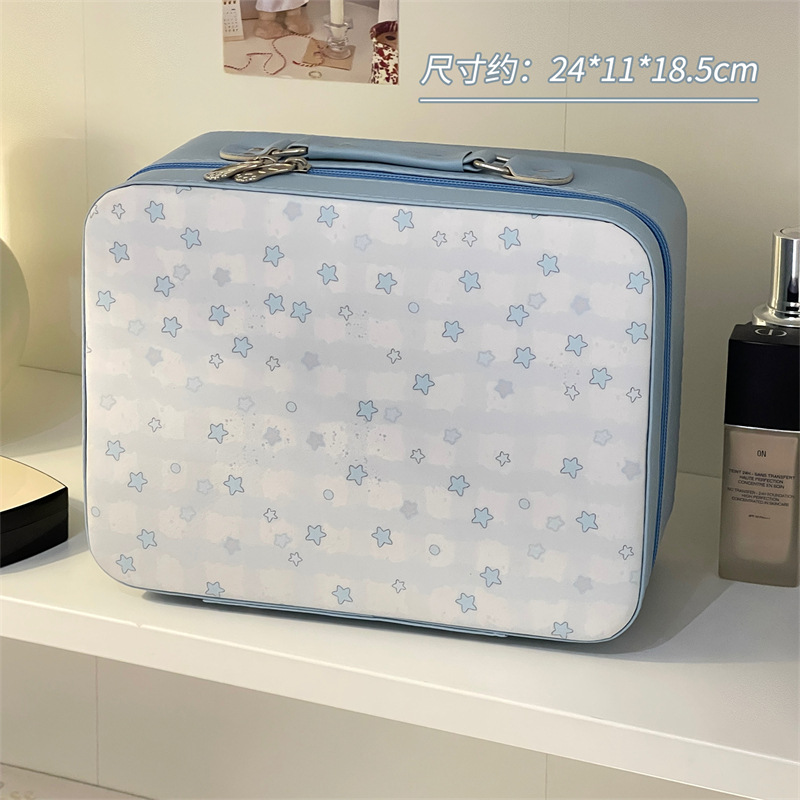 2024 nueva estrella maquillaje caja de alta capacidad portátil para el cuidado de la piel maleta de almacenamiento bolsa de viaje maquillaje