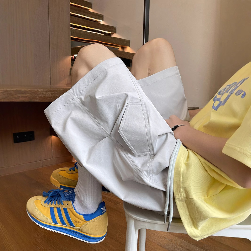 Ice Silk Quick-Drying Cargo Shorts Men's Summer Outer Wear 2025 New Thin Five-Point Beach Pants Loose Casual Mid-Pants