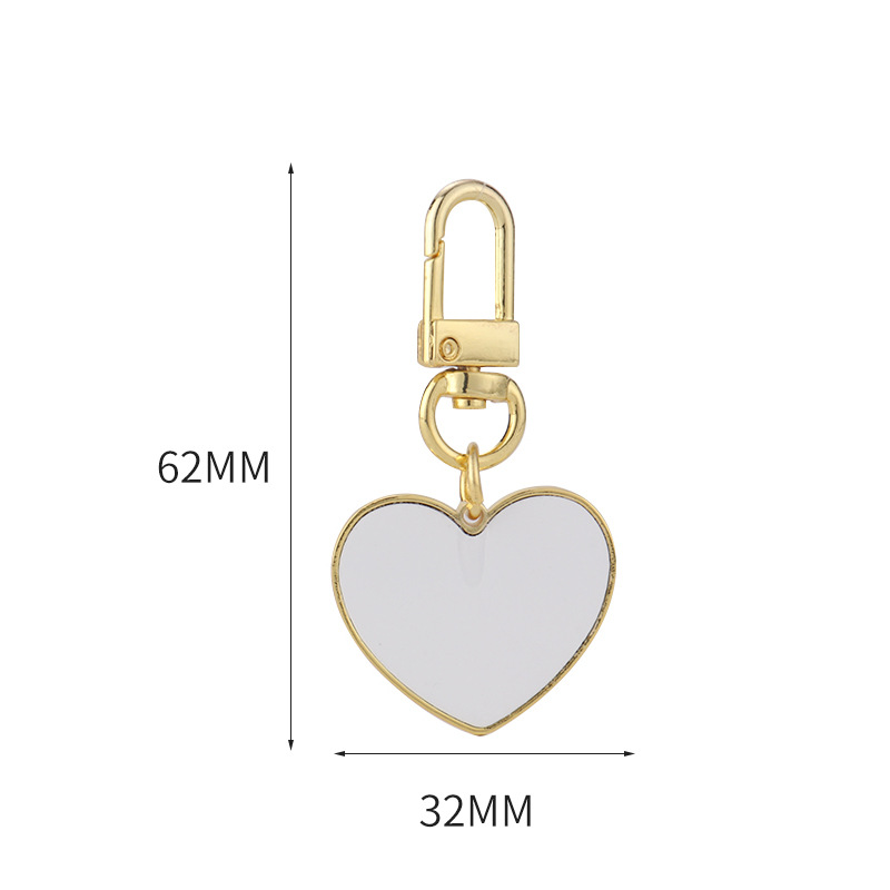 Transfronterizo Amazon en blanco llavero de transferencia de calor amor en forma de corazón grabado retrato familiar foto bolso accesorios adornos