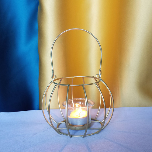 Factory direct sales cross-border Nordic style creative iron wire candle holder wrought iron fruit basket golden wrought iron candle holder home accessories
